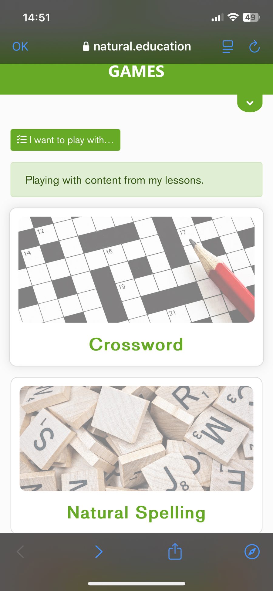 The review games built from your own corrections